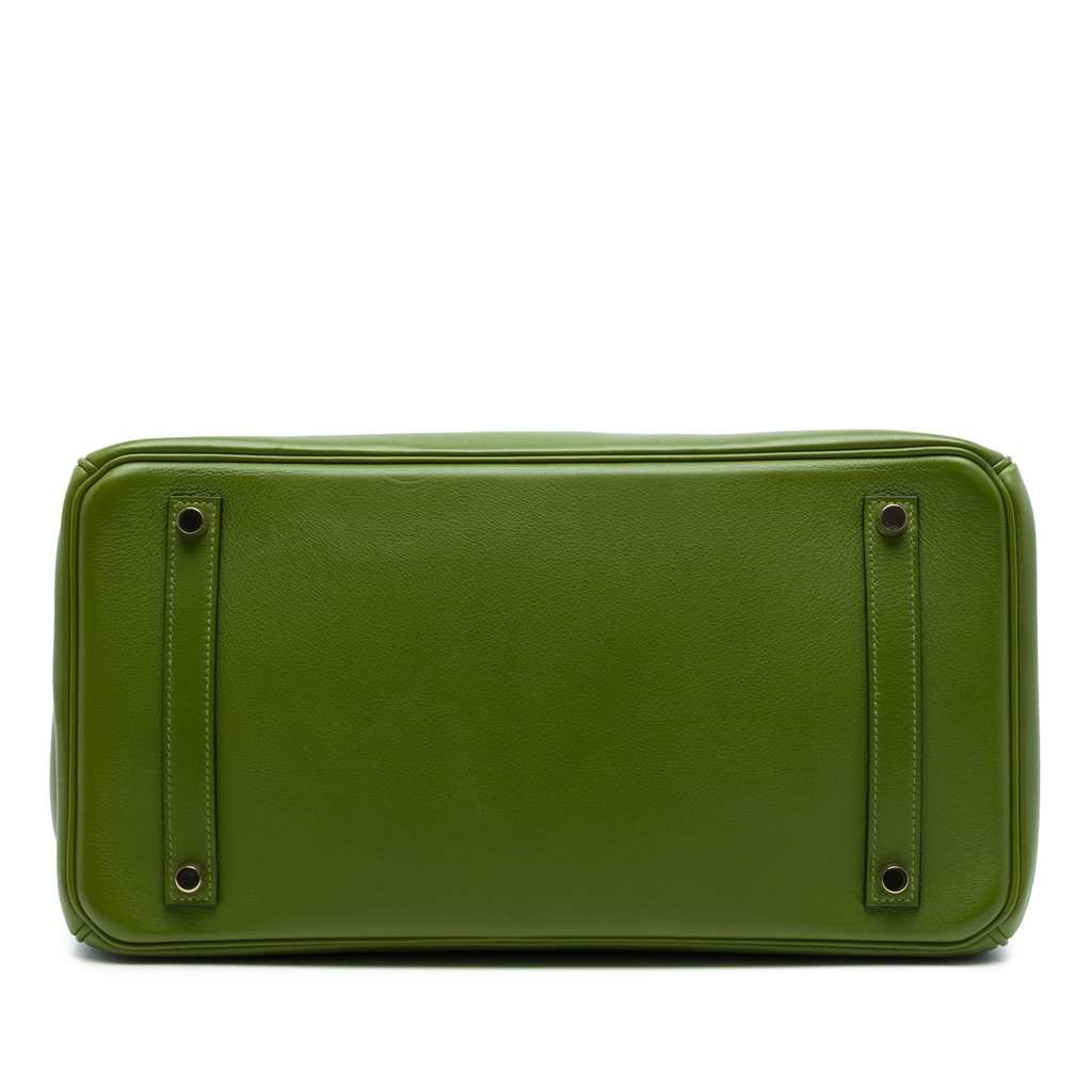 Hermès Swift Birkin Retourne 35 Green Leather Very good condition - Inside View