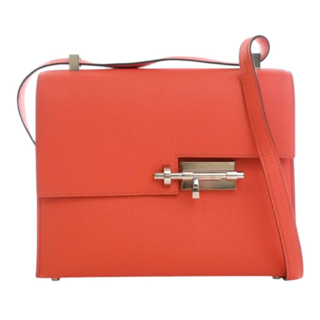 Hermès Epsom Verrou 23 Orange Leather Very good - Front View