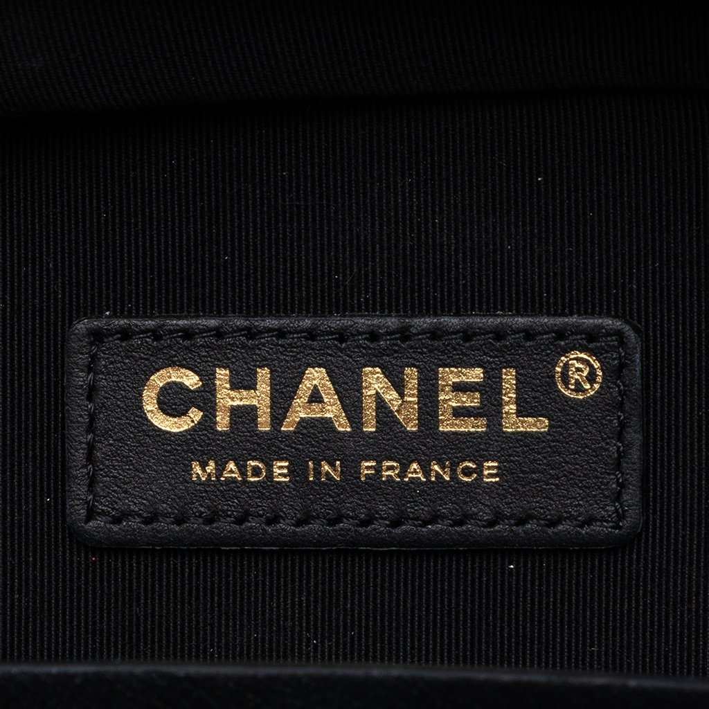 Chanel Calfskin Stitched Cup Of Tea Vanity Case Black Leather Very good condition - Box View