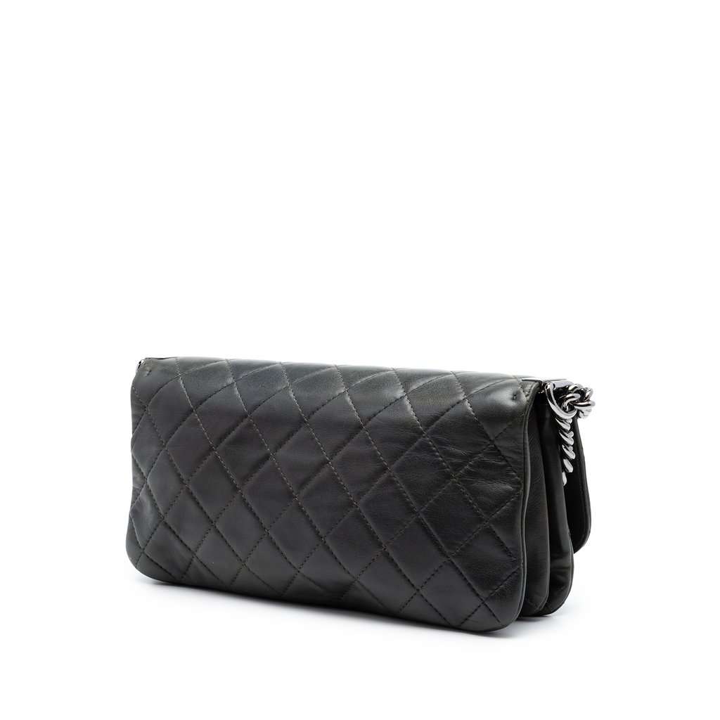 Chanel Quilted Lambskin Boy Accordion Flap Brown Leather Very good condition - Back View