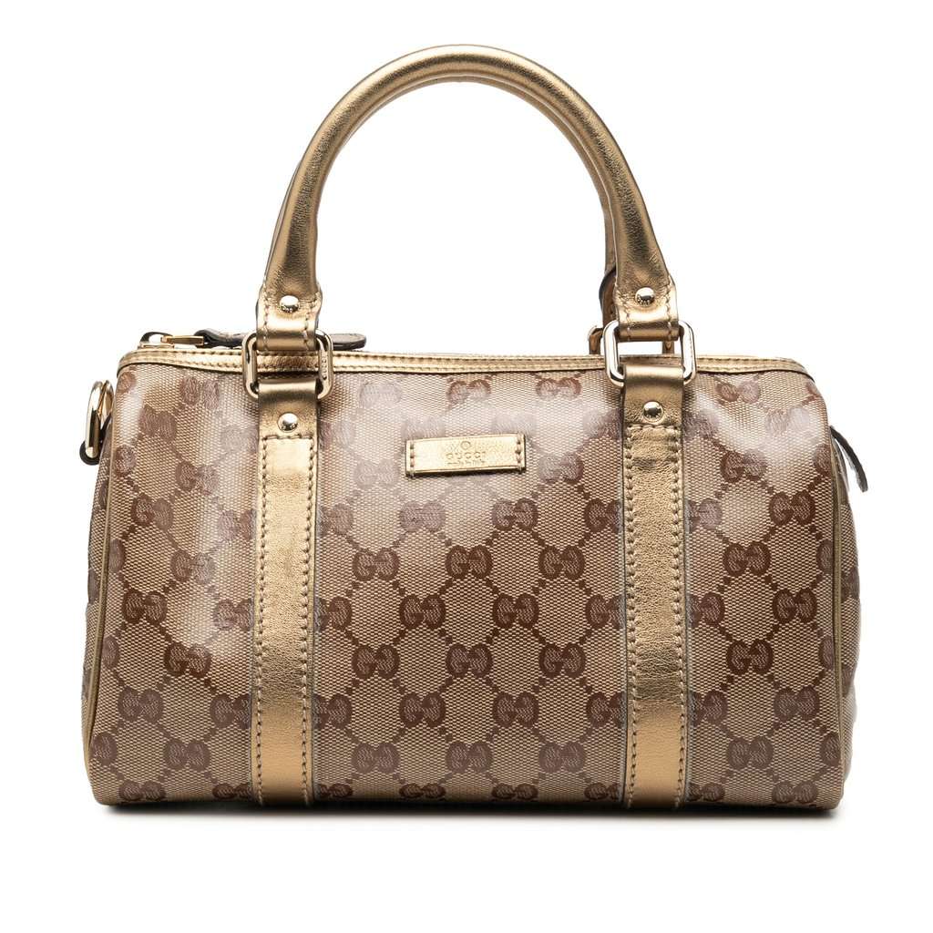 Gucci Small GG Crystal Joy Boston Bag Beige Very good - Front View
