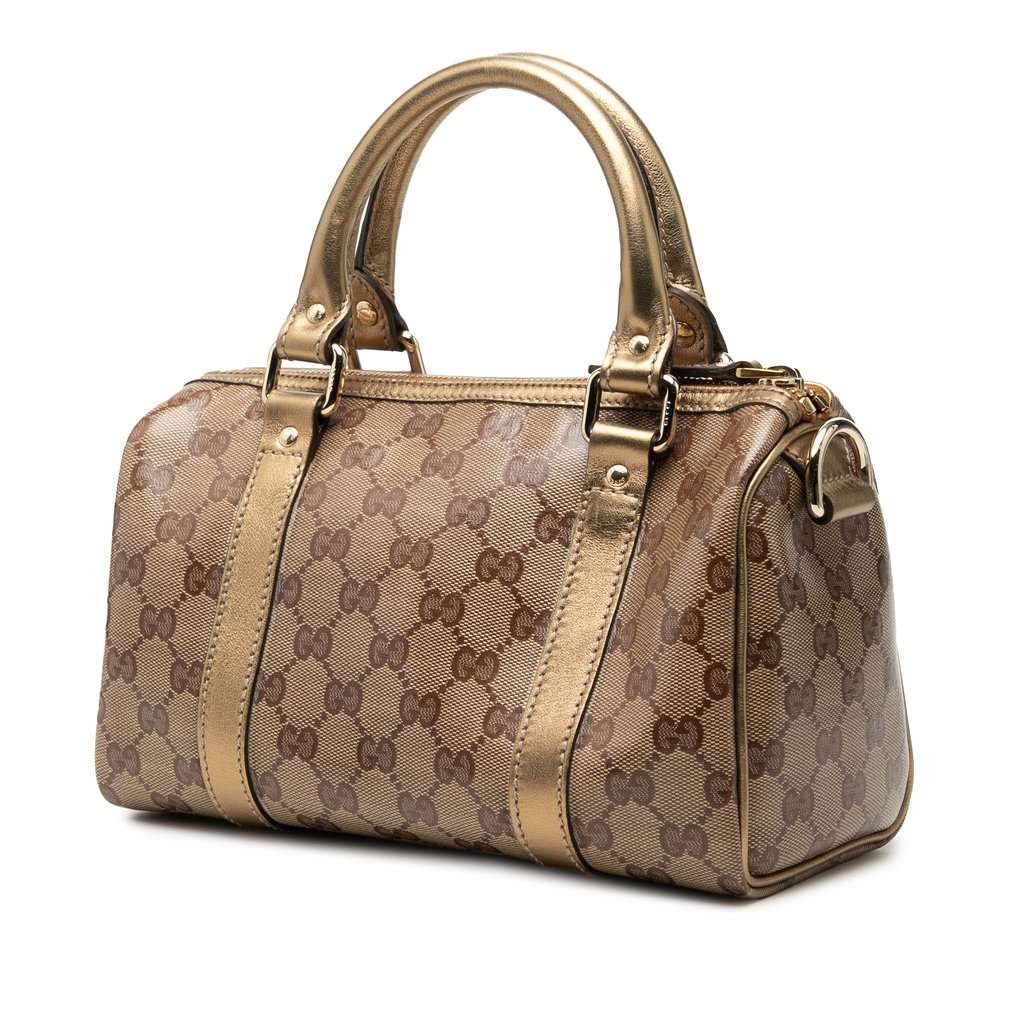 Gucci Small GG Crystal Joy Boston Bag Beige Very good - Back View