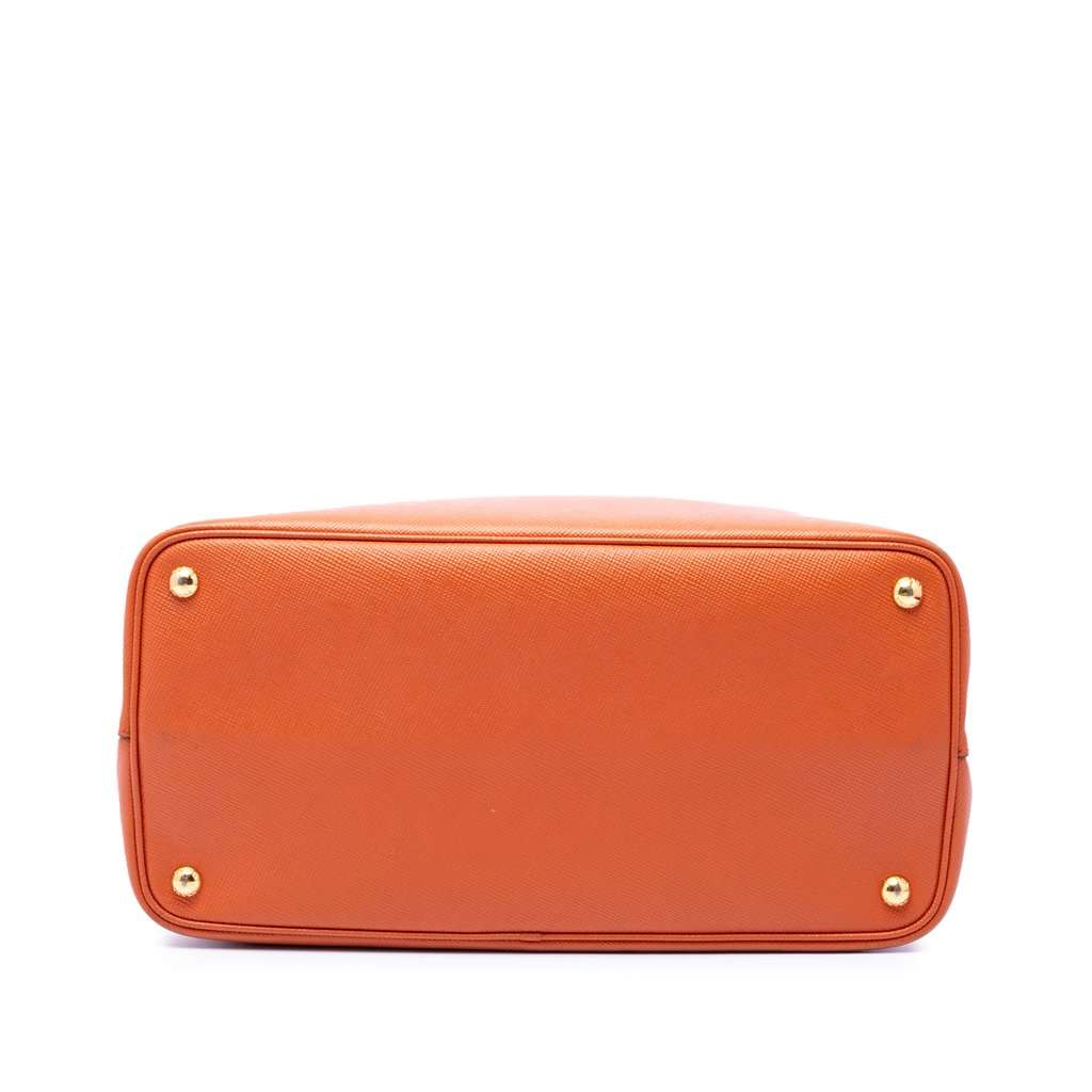Prada Medium Saffiano Cuir Double Handle Satchel Orange Leather Very good - Inside View