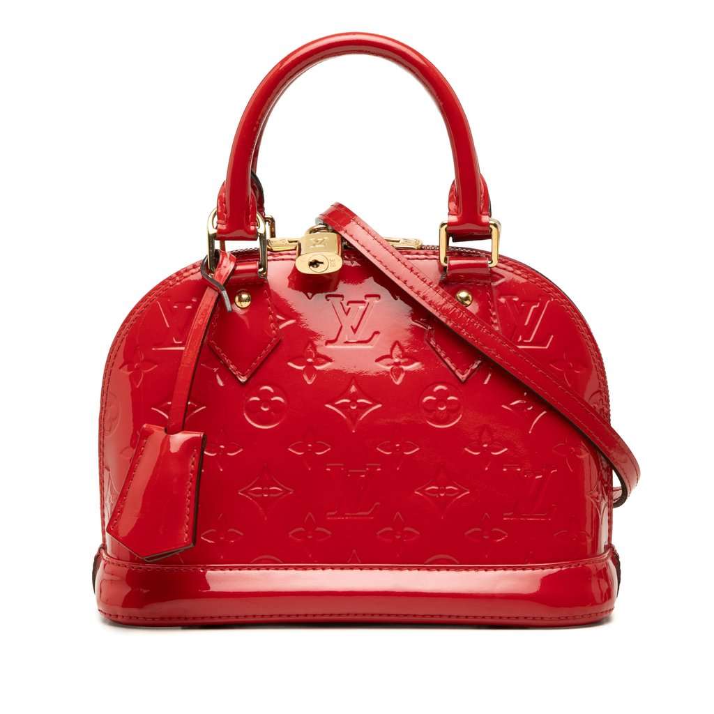Louis Vuitton Monogram Vernis Alma BB Red Leather Good - Front View