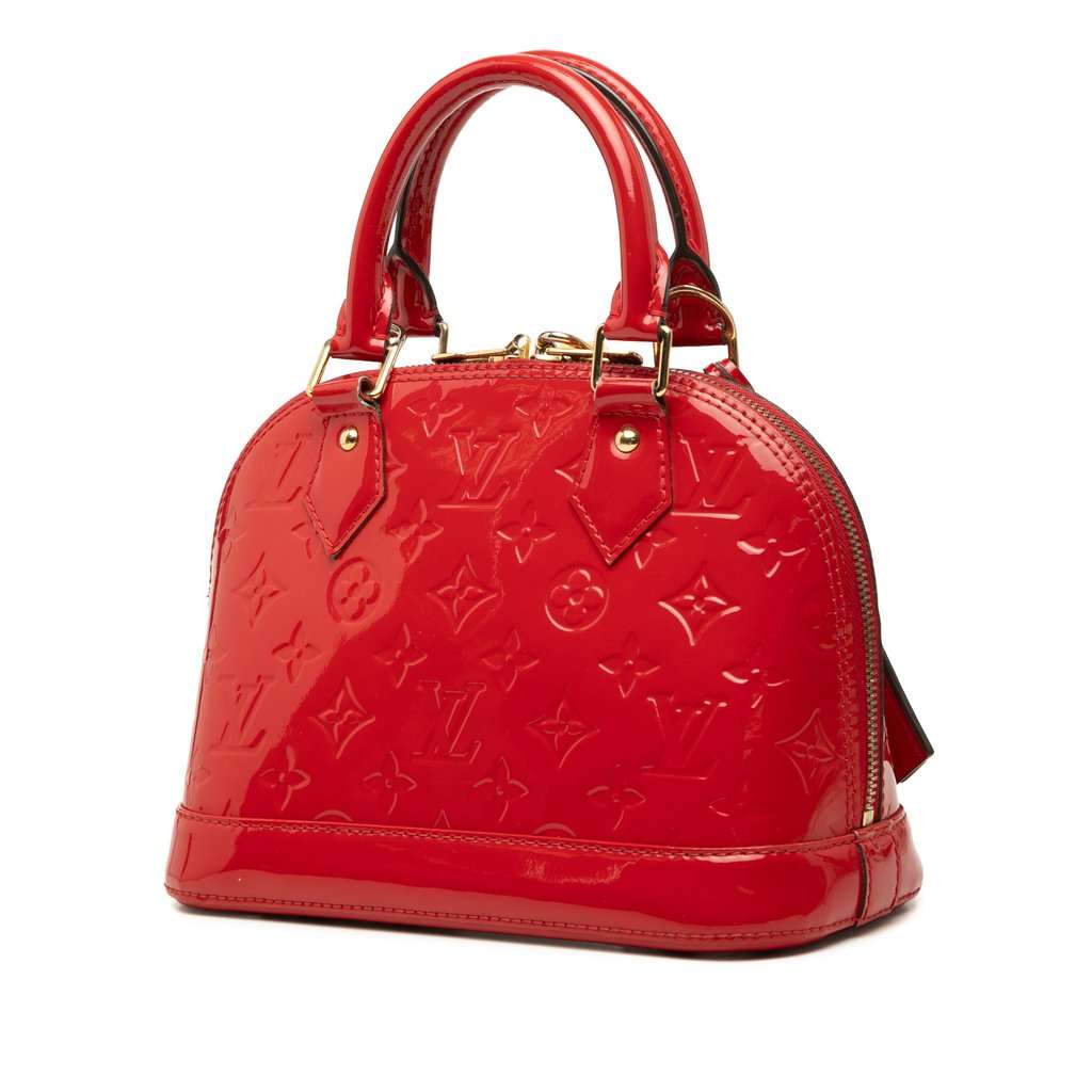 Louis Vuitton Monogram Vernis Alma BB Red Leather Good - Back View