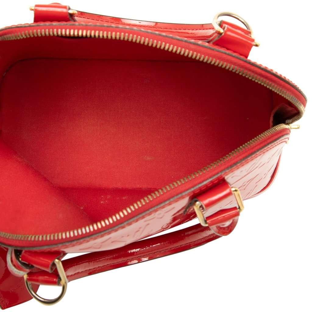 Louis Vuitton Monogram Vernis Alma BB Red Leather Good - Model View