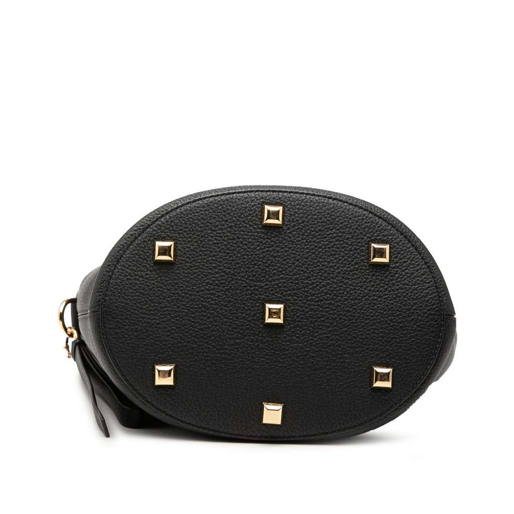 Salvatore Ferragamo Grained Calfskin Studio Bucket Bag Black Leather Very good - Inside View