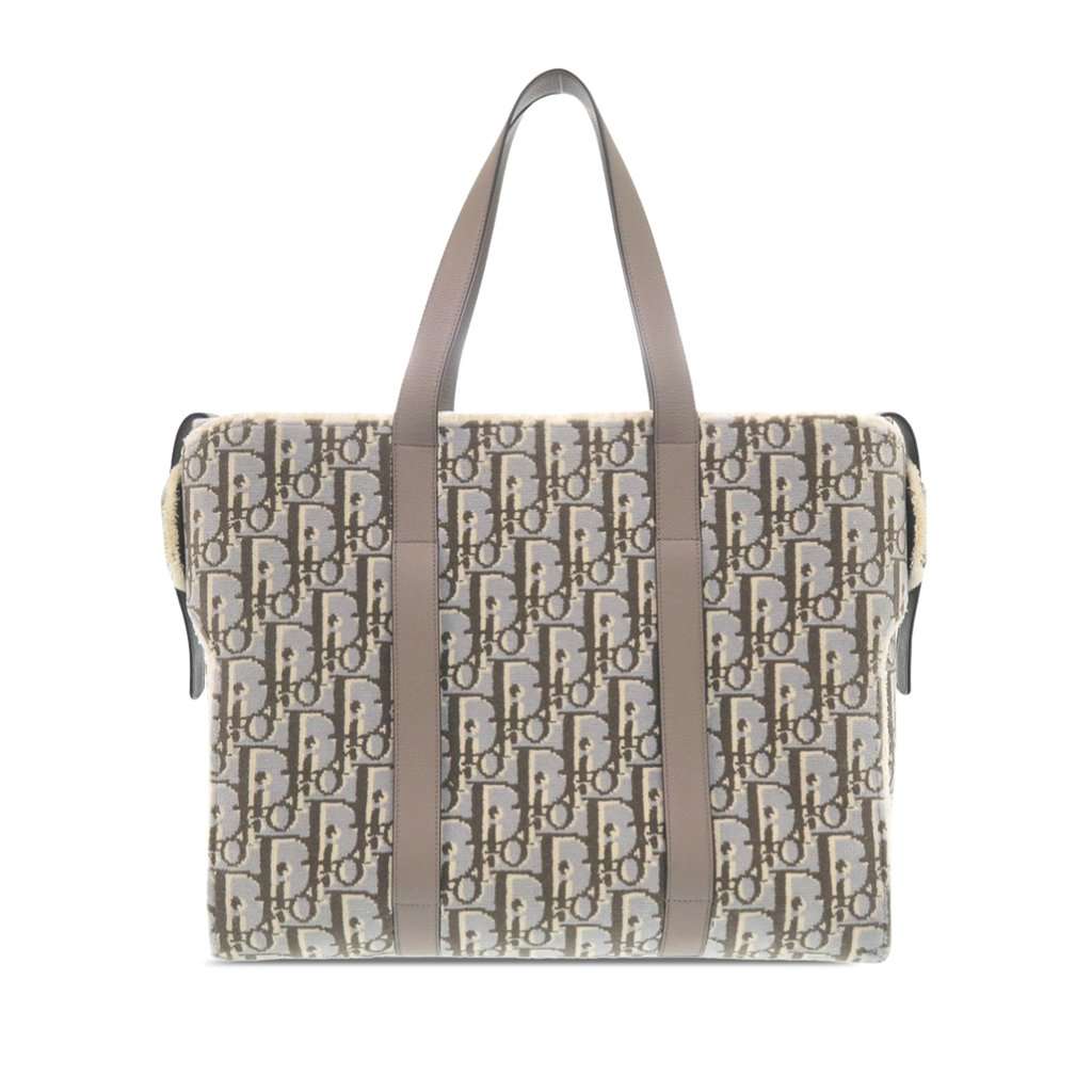 Dior Large Oblique Wool Corolle Tote Beige Very good condition - Back View