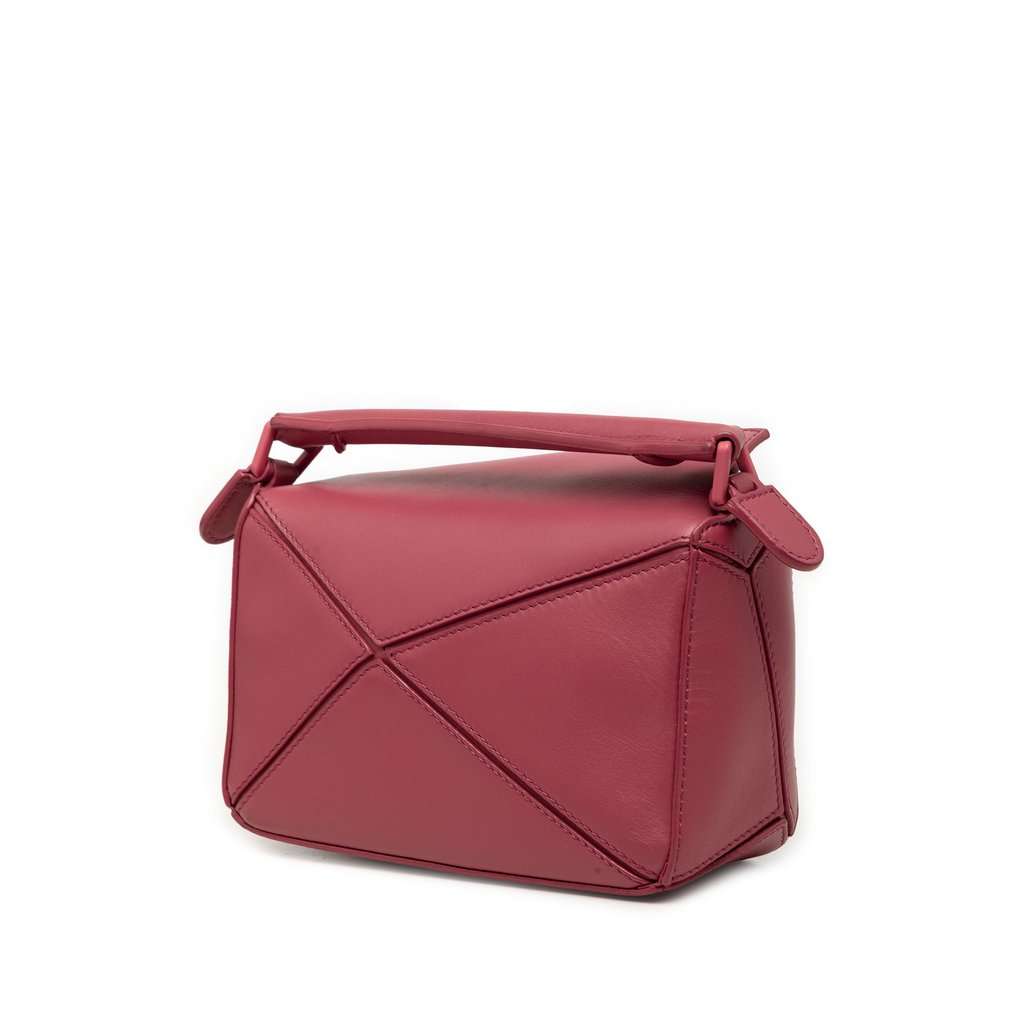 LOEWE Mini Calfskin Puzzle Satchel Pink Leather Very good condition - Back View