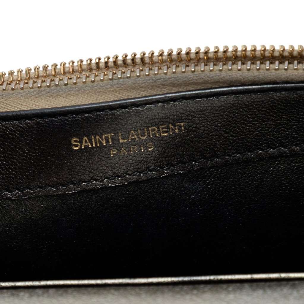Saint Laurent Small Metallic Kate Tassel Wallet On Chain Silver Leather Very good - Box View