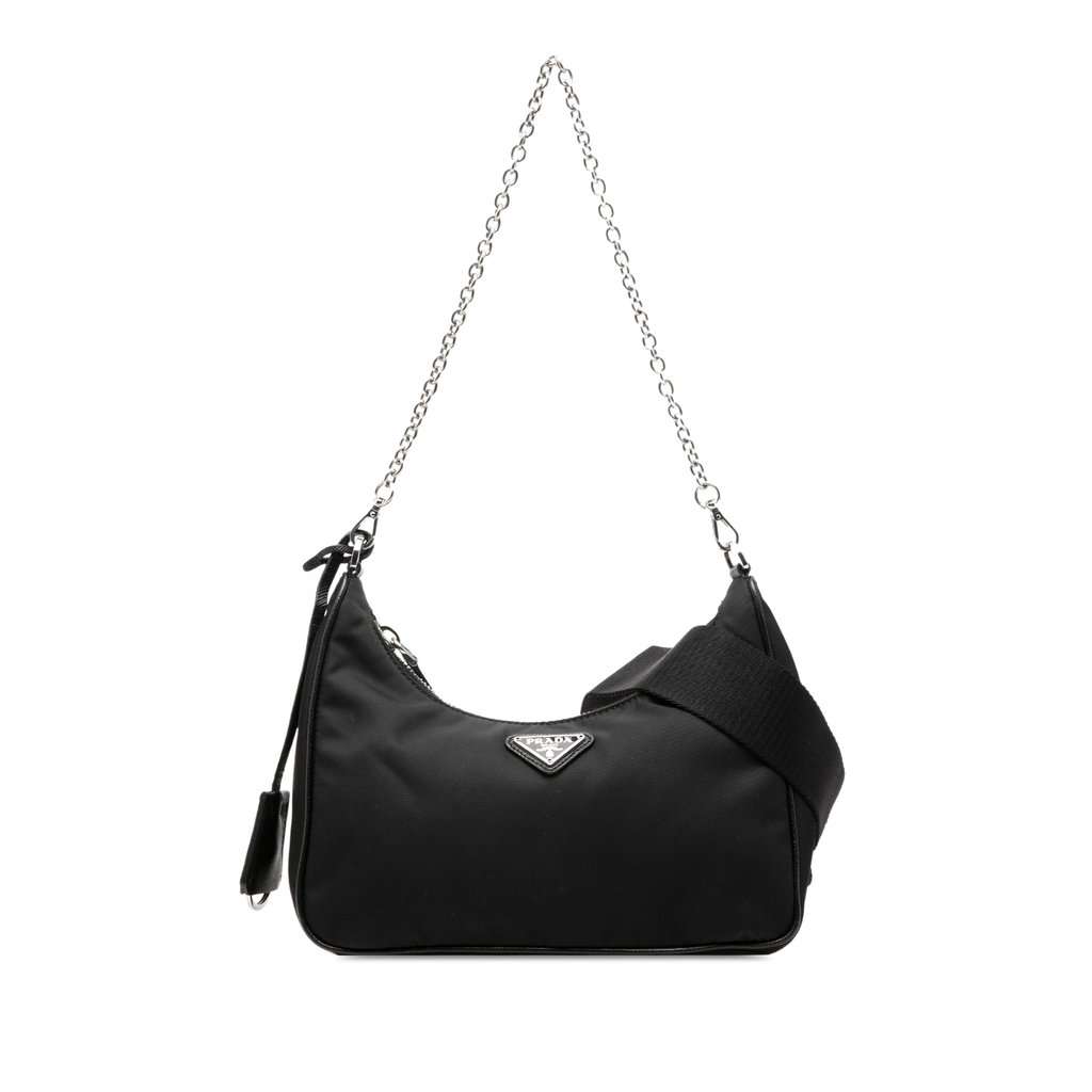 Prada Saffiano Trimmed Re Nylon Re Edition 2005 Satchel Black Very good - Front View