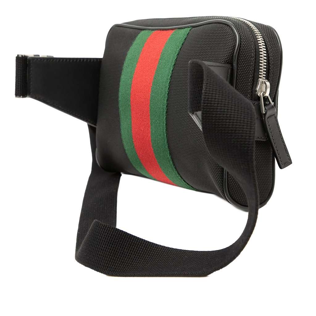 Gucci Canvas Techno Web Belt Bag Black Very good - Back View