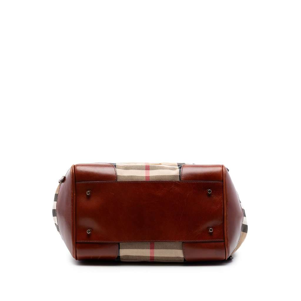 Burberry Small House Check Canvas Bridle Canterbury Tote Brown Very good - Inside View