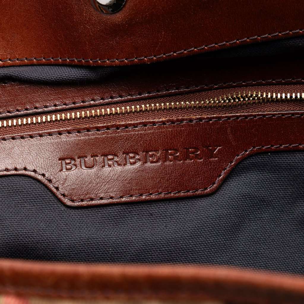 Burberry Small House Check Canvas Bridle Canterbury Tote Brown Very good - Box View