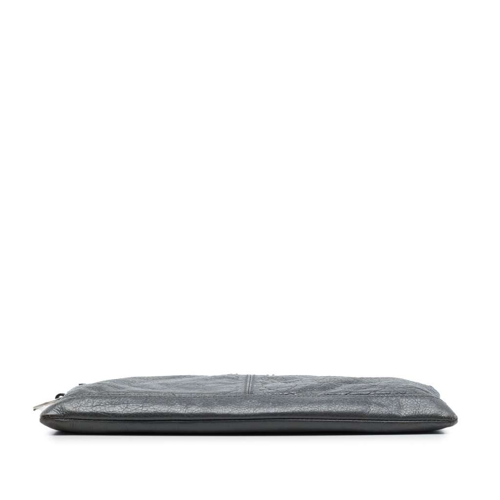 Balenciaga Lambskin Motocross Classic Clip Clutch M Black Leather Very good - Inside View