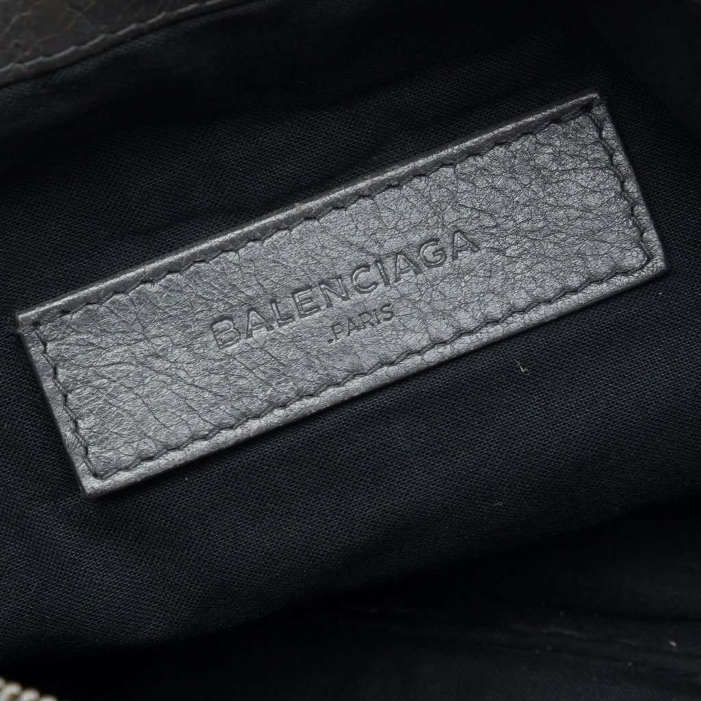 Balenciaga Lambskin Motocross Classic Clip Clutch M Black Leather Very good - Box View