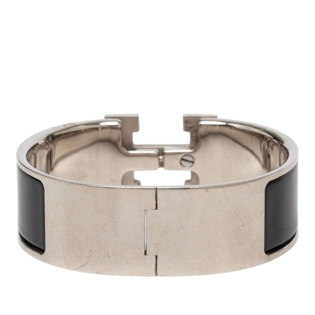Hermès Wide Enamel Clic Clac H Bracelet PM Black Very good condition - Inside View