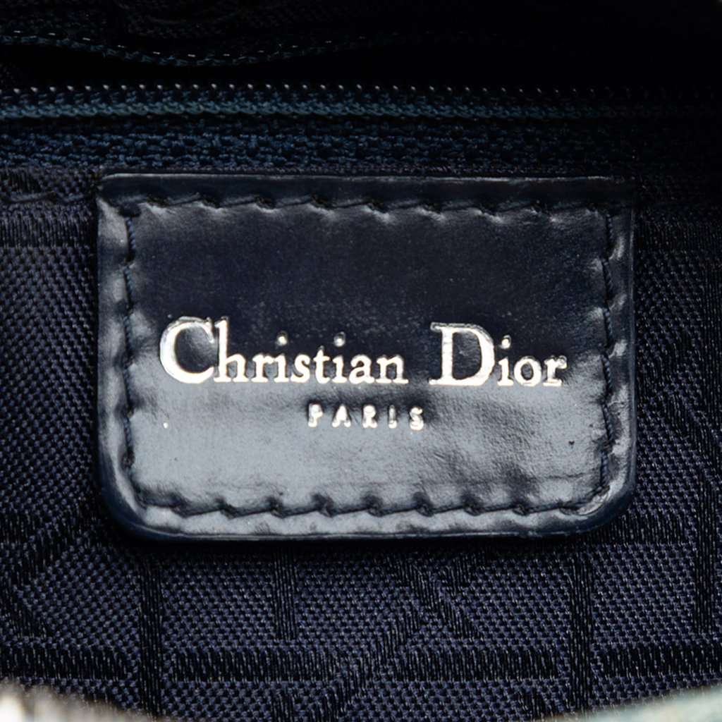 Dior Medium Denim Cannage Acrylic Handles Lady Dior Blue Good condition - Box View