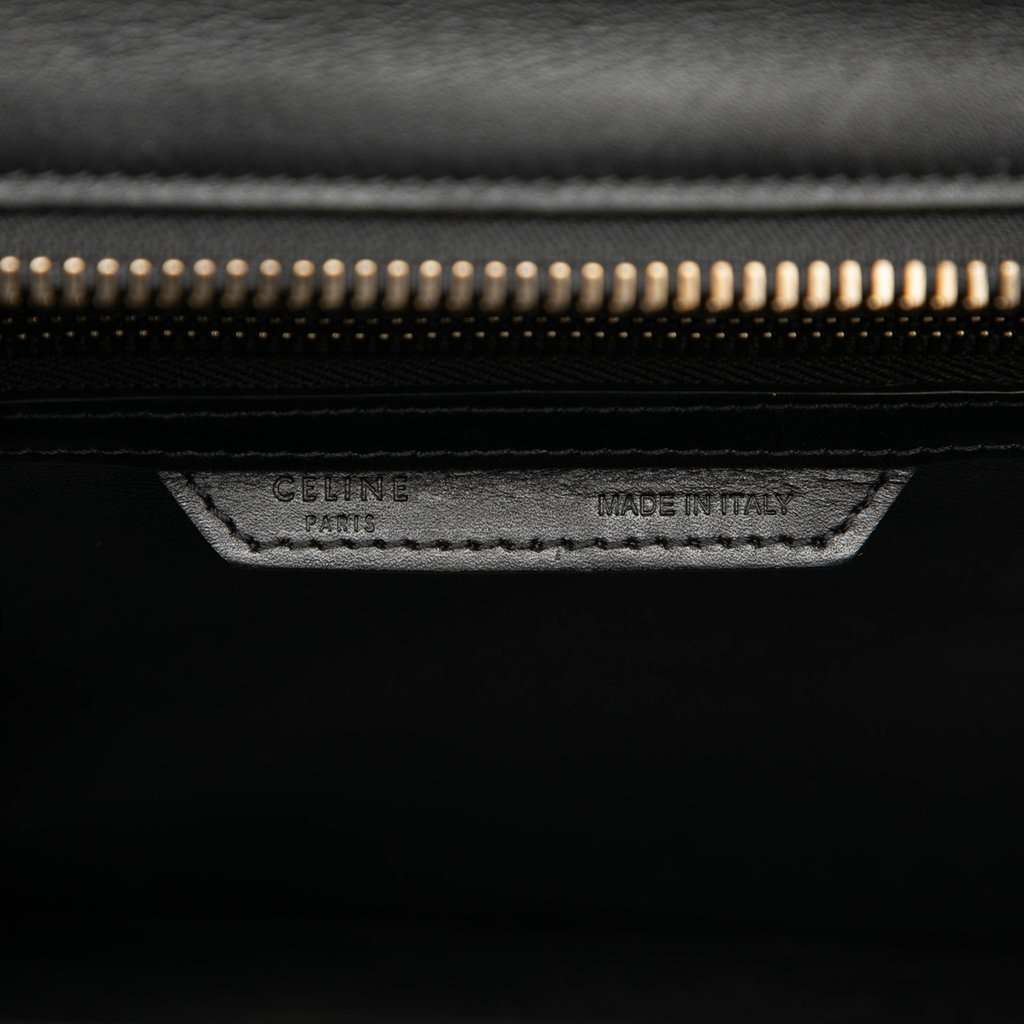 Celine Micro Tricolor Calfskin and Nubuck Luggage Tote Beige Leather Very good condition - Box View