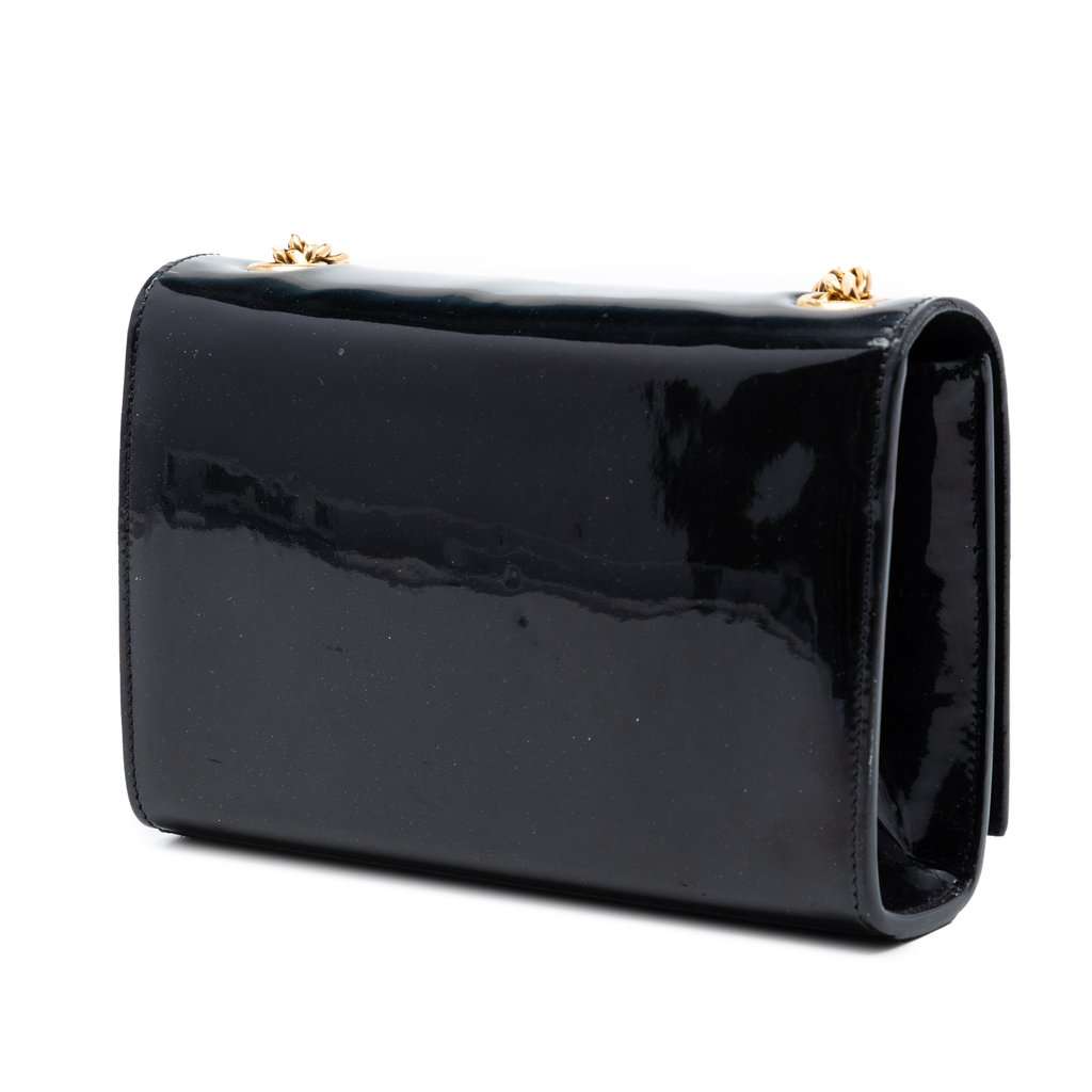 Saint Laurent Small Patent Classic Monogram Kate Tassel Crossbody Black Leather Very good - Back View