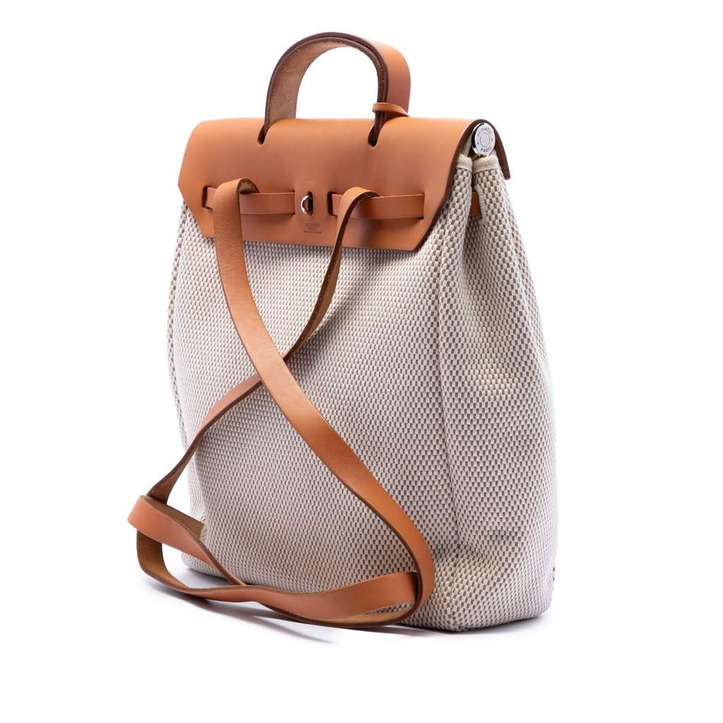 Hermès Toile Herbag GM Backpack Beige Very good condition - Back View