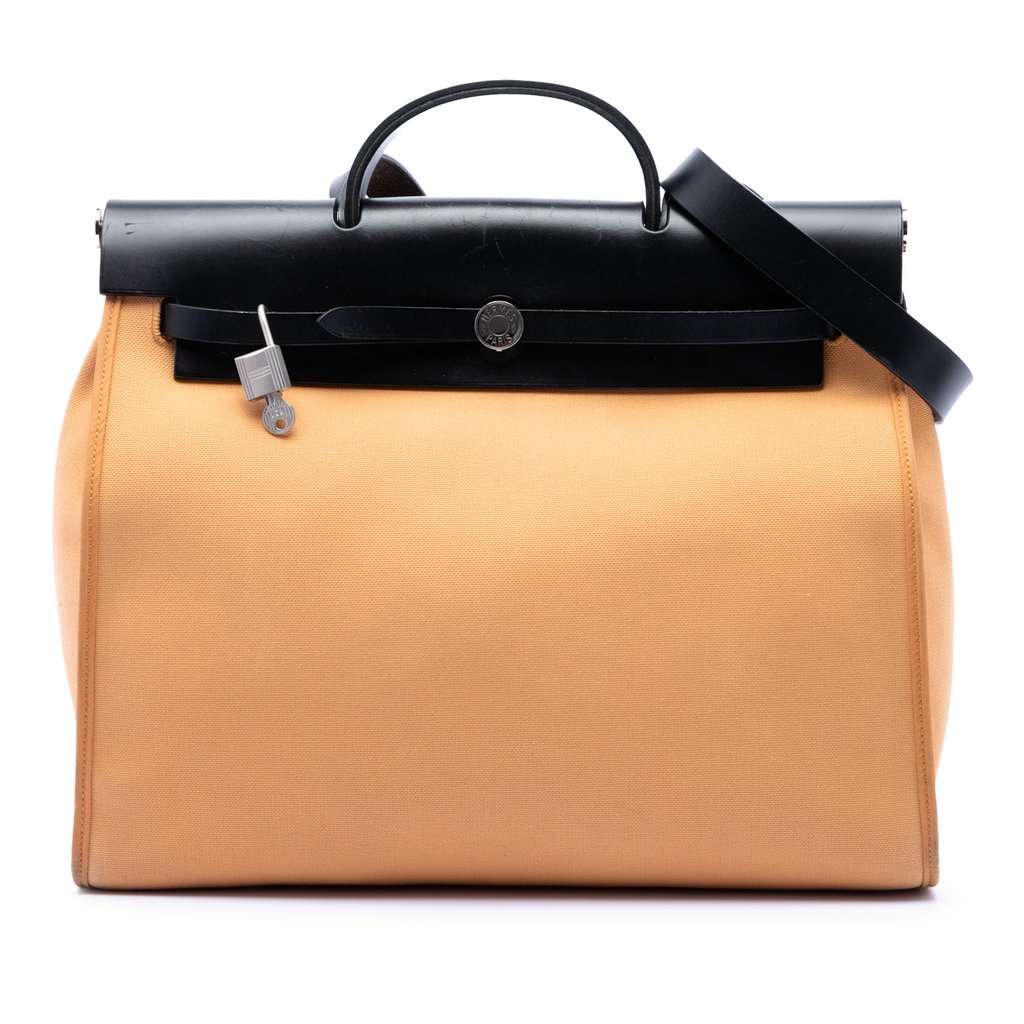 Hermès Toile Herbag Zip 39 Orange Very good condition - Front View