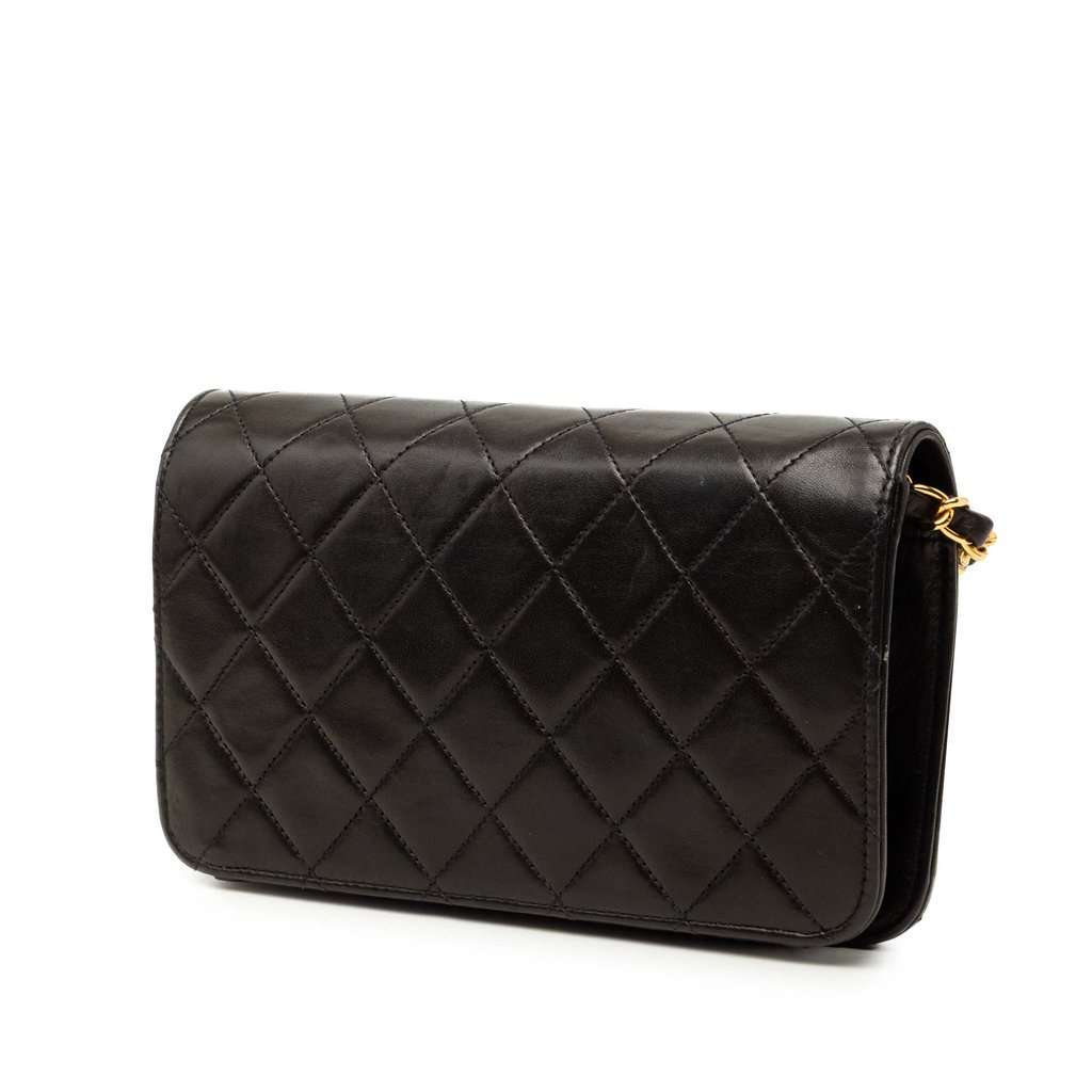 Chanel Mini CC Quilted Lambskin Full Flap Black Leather Very good - Back View