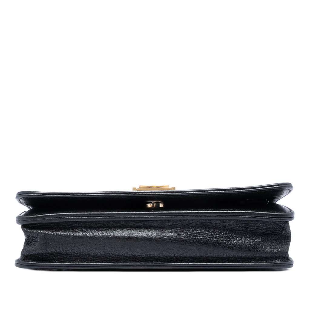 Chanel Studded Grained Calfskin Boy Wallet On Chain Black Leather Very good condition - Inside View