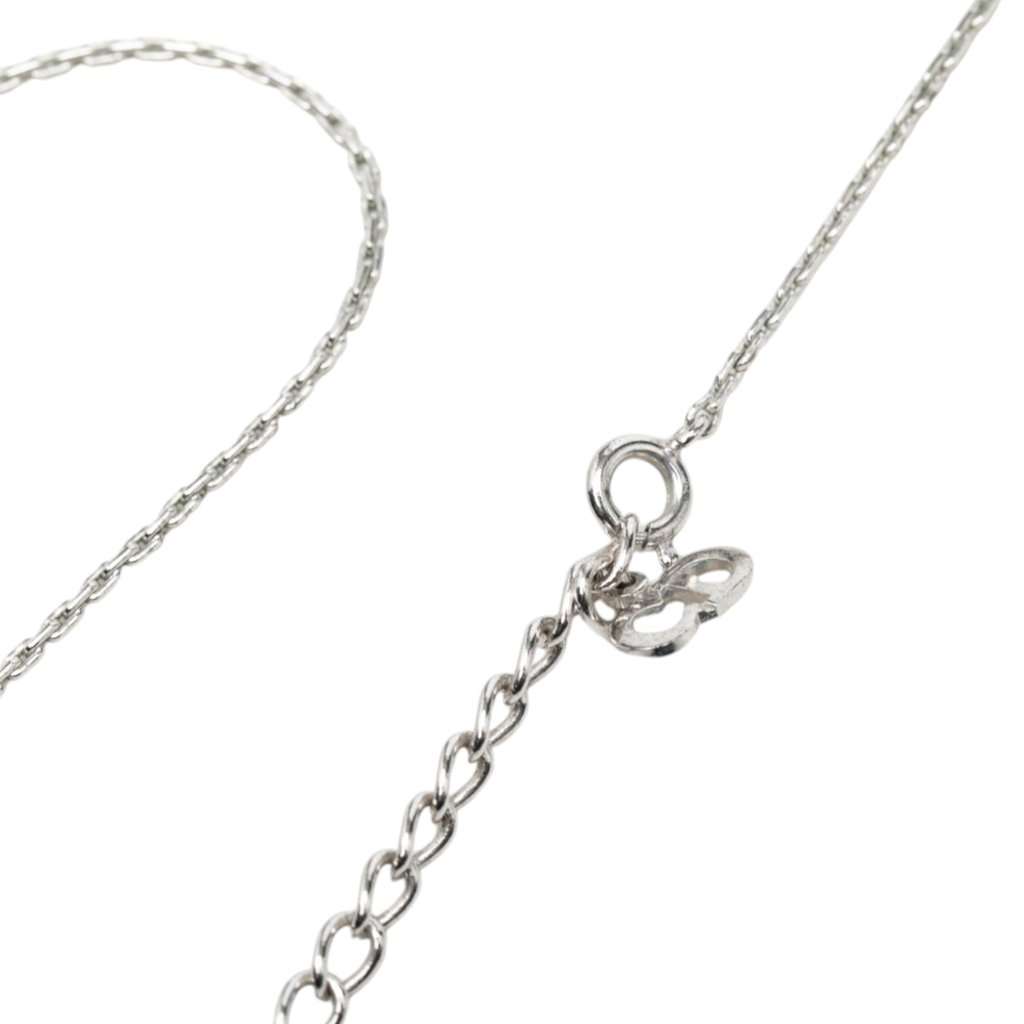 Dior Brass and Strass CD Logo Pendant Necklace Silver Metal Very good - Model View