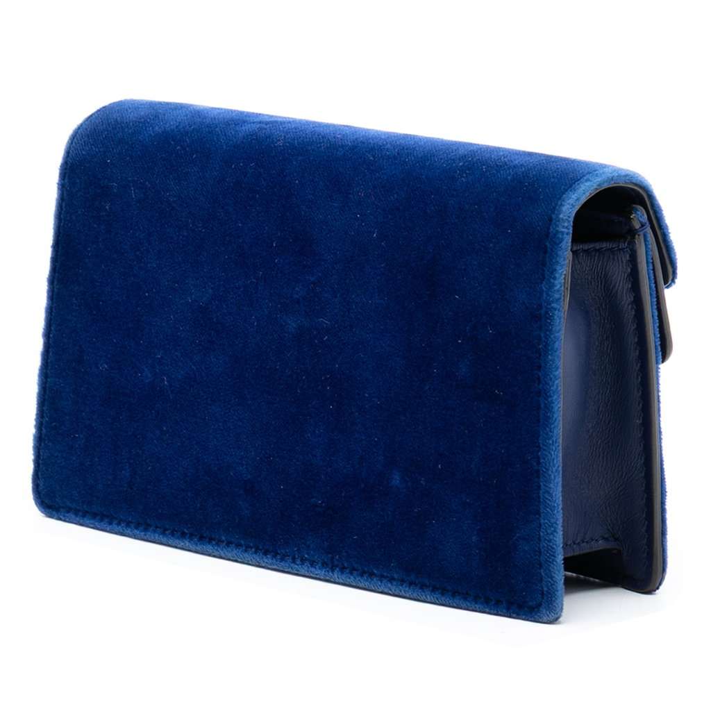 Gucci Mini Velvet Dionysus Crossbody Blue Very good condition - Back View