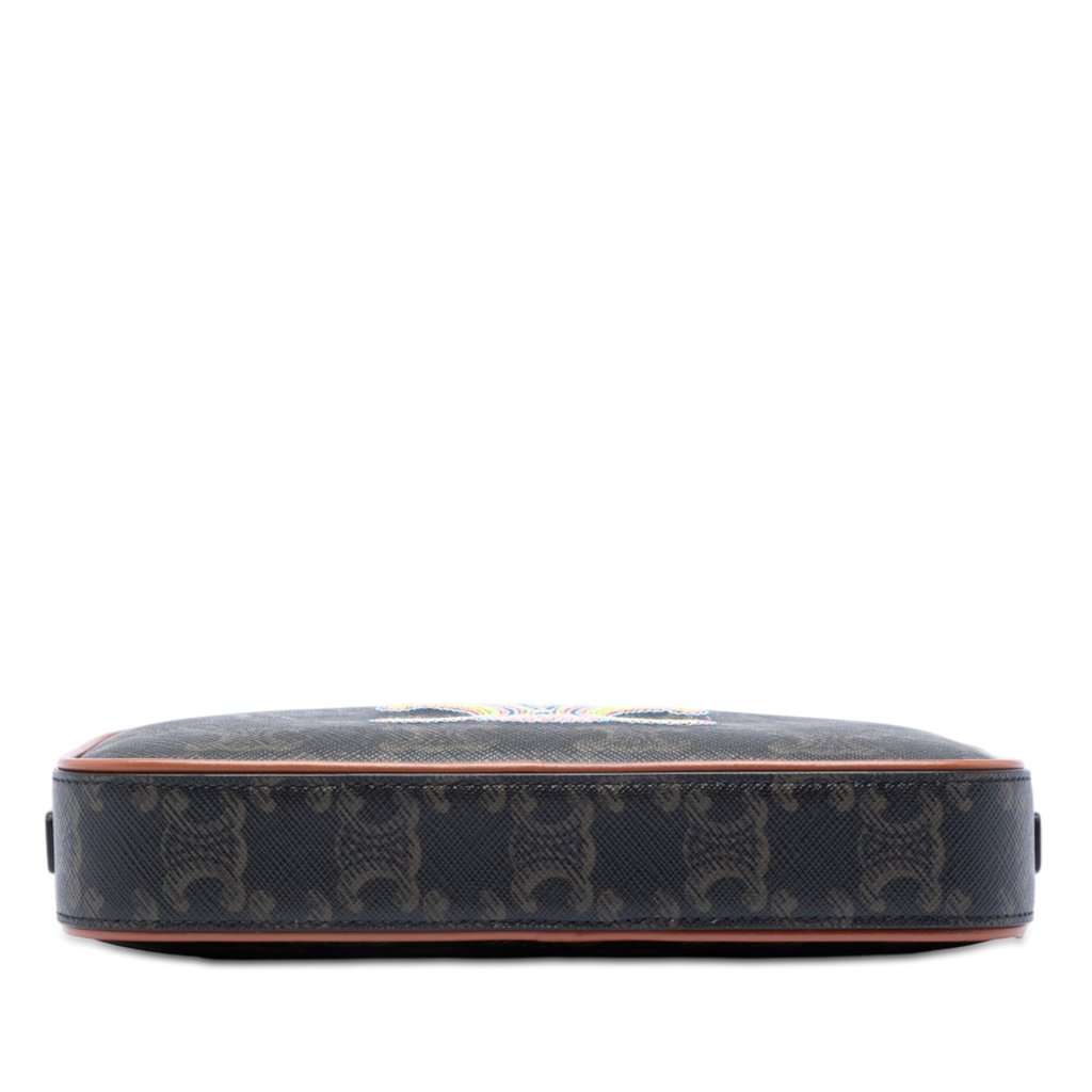 Celine Mini Triomphe Cuir Coated Canvas Camera Bag Brown Very good condition - Inside View