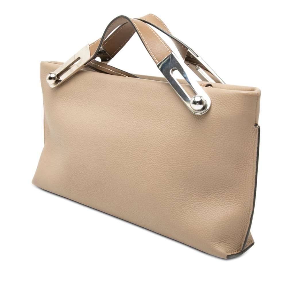 LOEWE Small Grained Calfskin Missy Satchel Beige Leather Very good condition - Back View