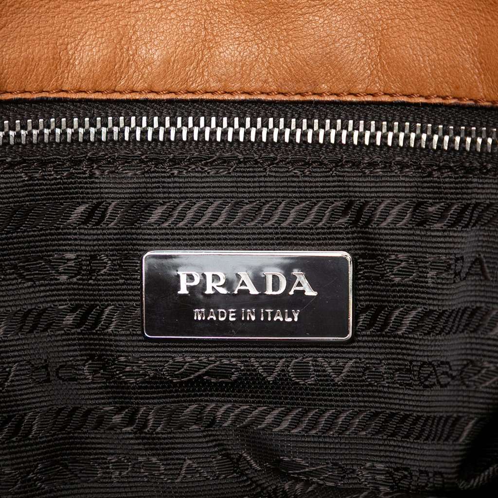 Prada Leather Shoulder Bag Brown Leather Very good condition - Box View