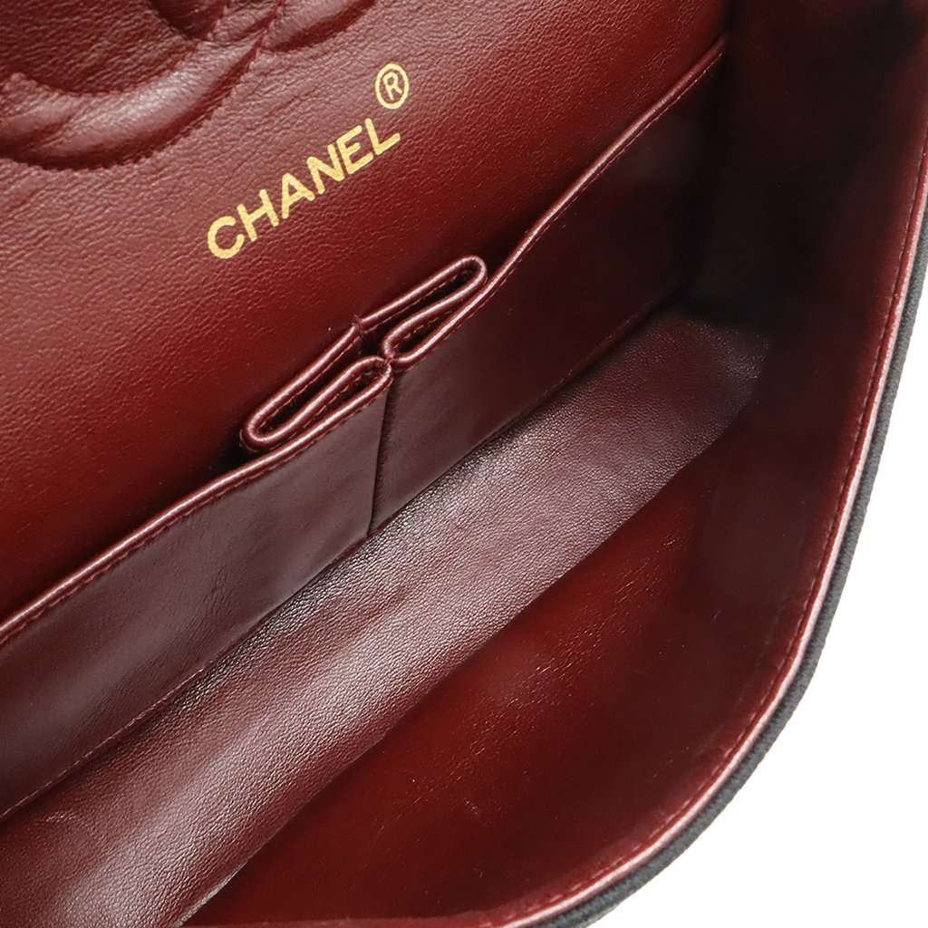 Chanel Medium Classic Jersey Bijoux Chain Double Flap Black Very good condition - Inside View