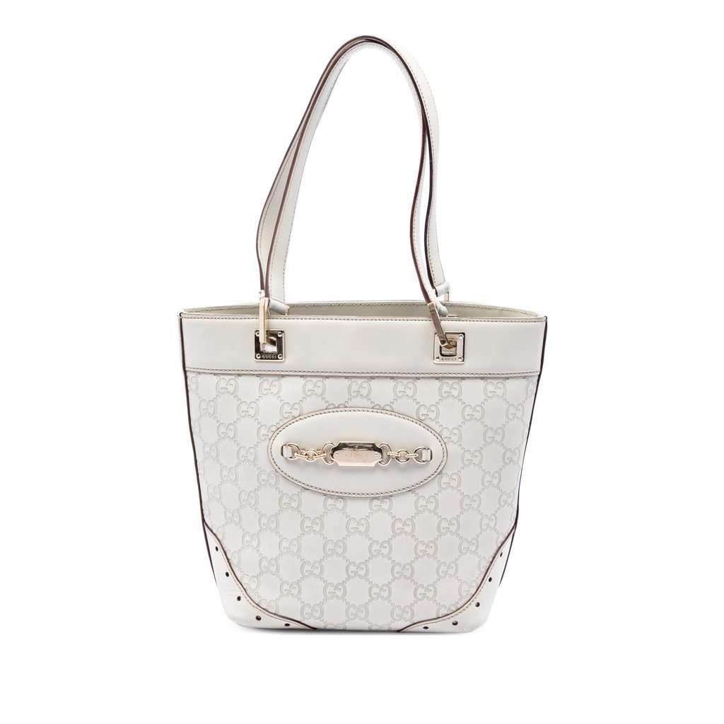 Gucci Mini Guccissima Punch Tote White Leather Very good condition - Front View
