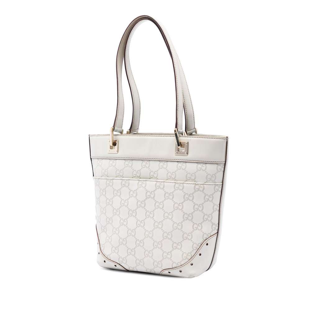 Gucci Mini Guccissima Punch Tote White Leather Very good condition - Back View