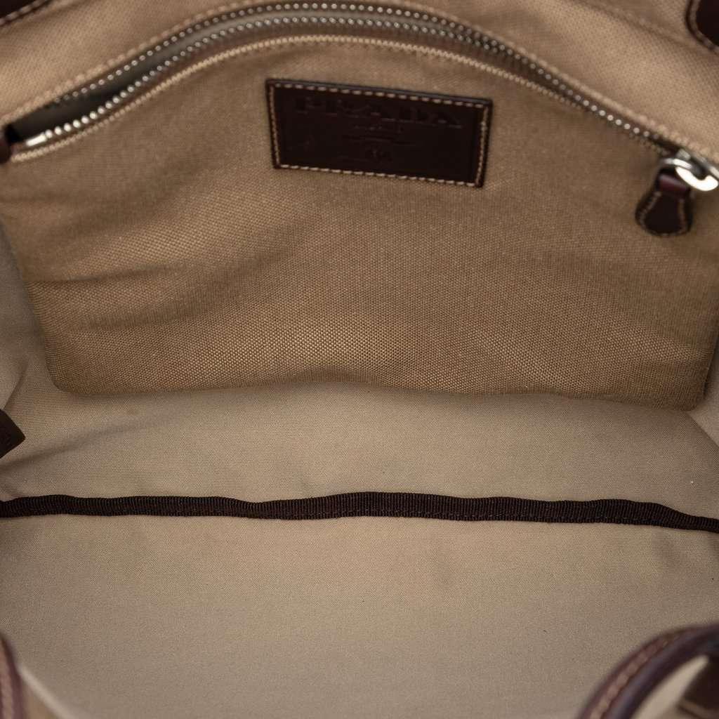 Prada Canvas Canapa Logo Tote Brown Very good condition - Model View