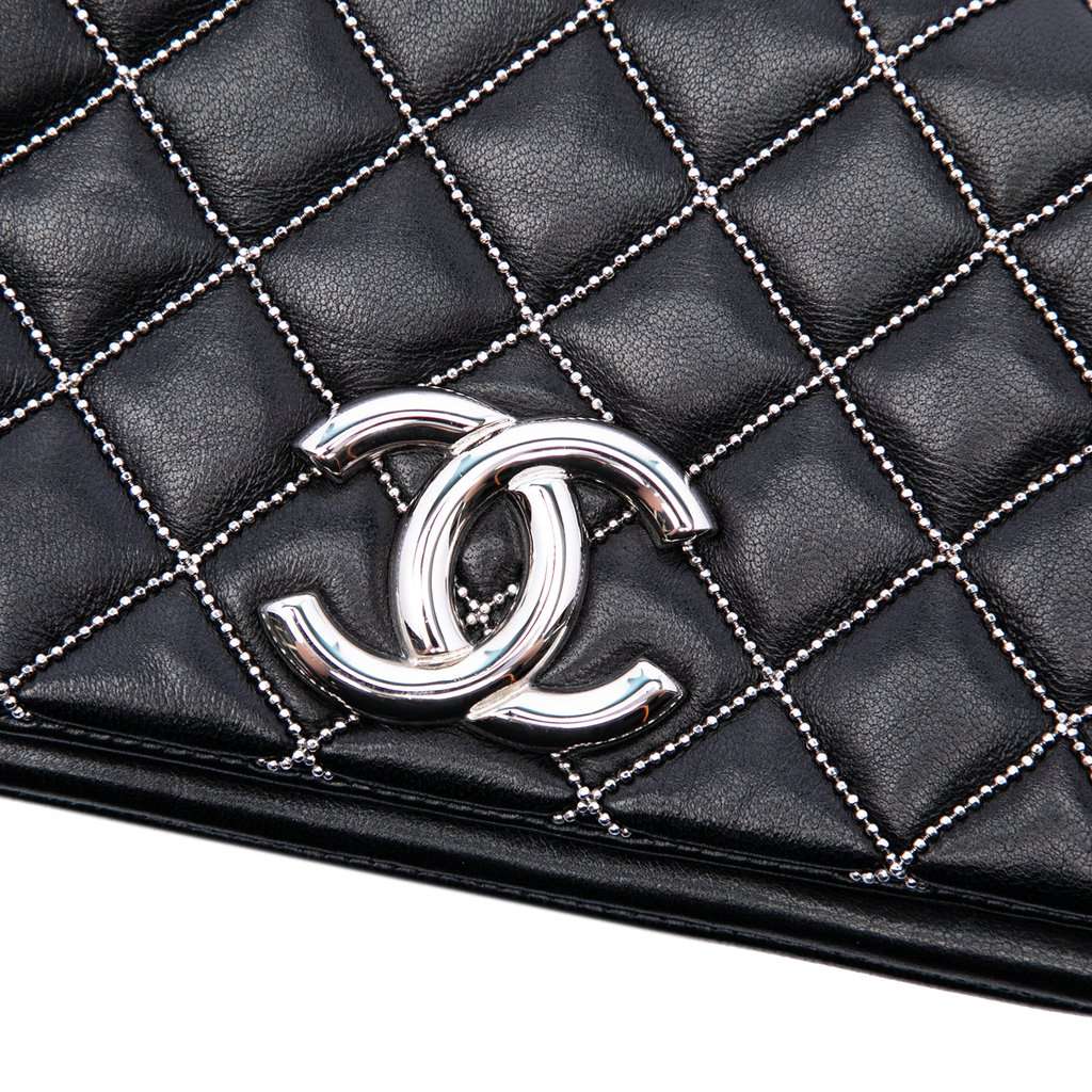 Chanel Mini CC Quilted Lambskin Beaded Full Flap Black Leather Very good - Box View