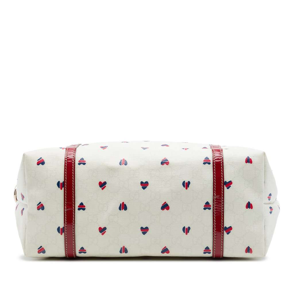 Gucci Medium GG Supreme Hearts Joy Tote White Very good - Inside View