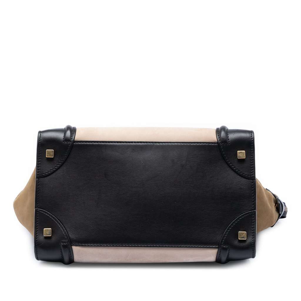 Celine Mini Tricolor Nubuck and Calfskin Luggage Tote Beige Leather Very good condition - Inside View