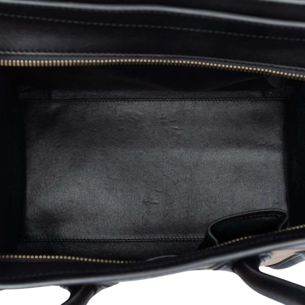 Celine Mini Tricolor Nubuck and Calfskin Luggage Tote Beige Leather Very good condition - Model View