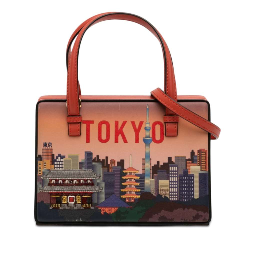 Loewe Small Leather Tokyo Postal Top Handle Bag Orange Leather Very good condition - Front View