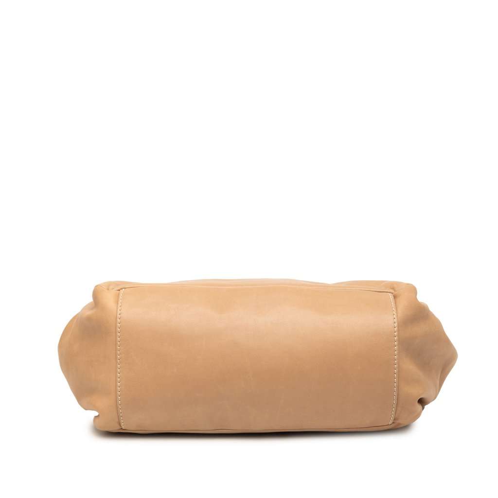 Chanel CC Wild Stitch Lambskin Accordion Flap Beige Leather Good condition - Inside View