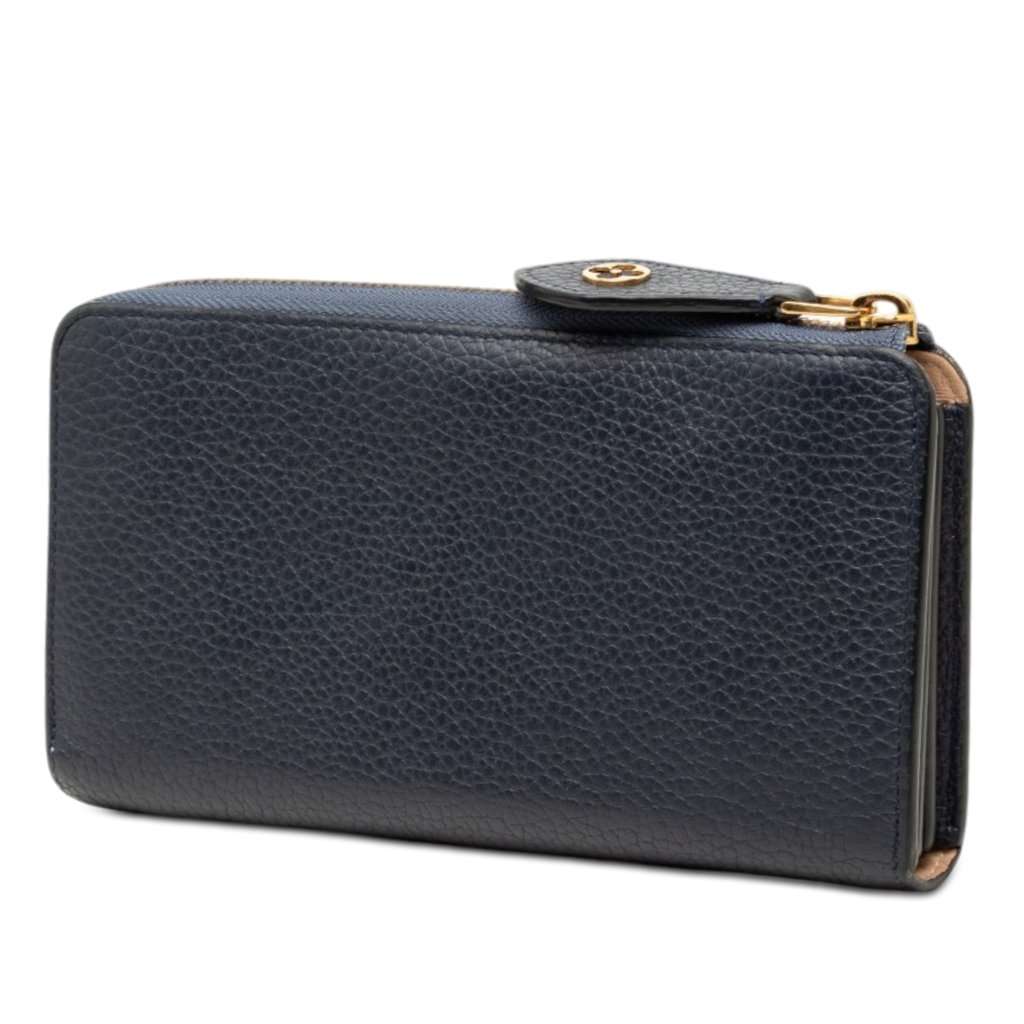 Louis Vuitton Taurillon Portefeuille Comet Long Wallet Blue Leather Very good - Back View