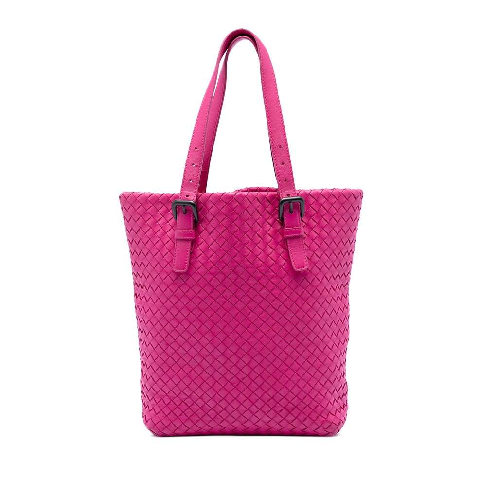Bottega Veneta Nappa Intrecciato Tote Pink Leather Very good condition - Front View