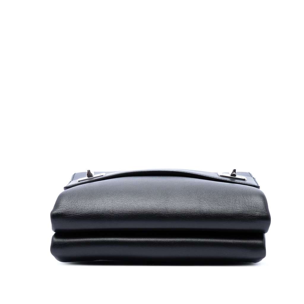 Prada Soft Calf Double Turnlock Satchel Black Leather Very good - Inside View