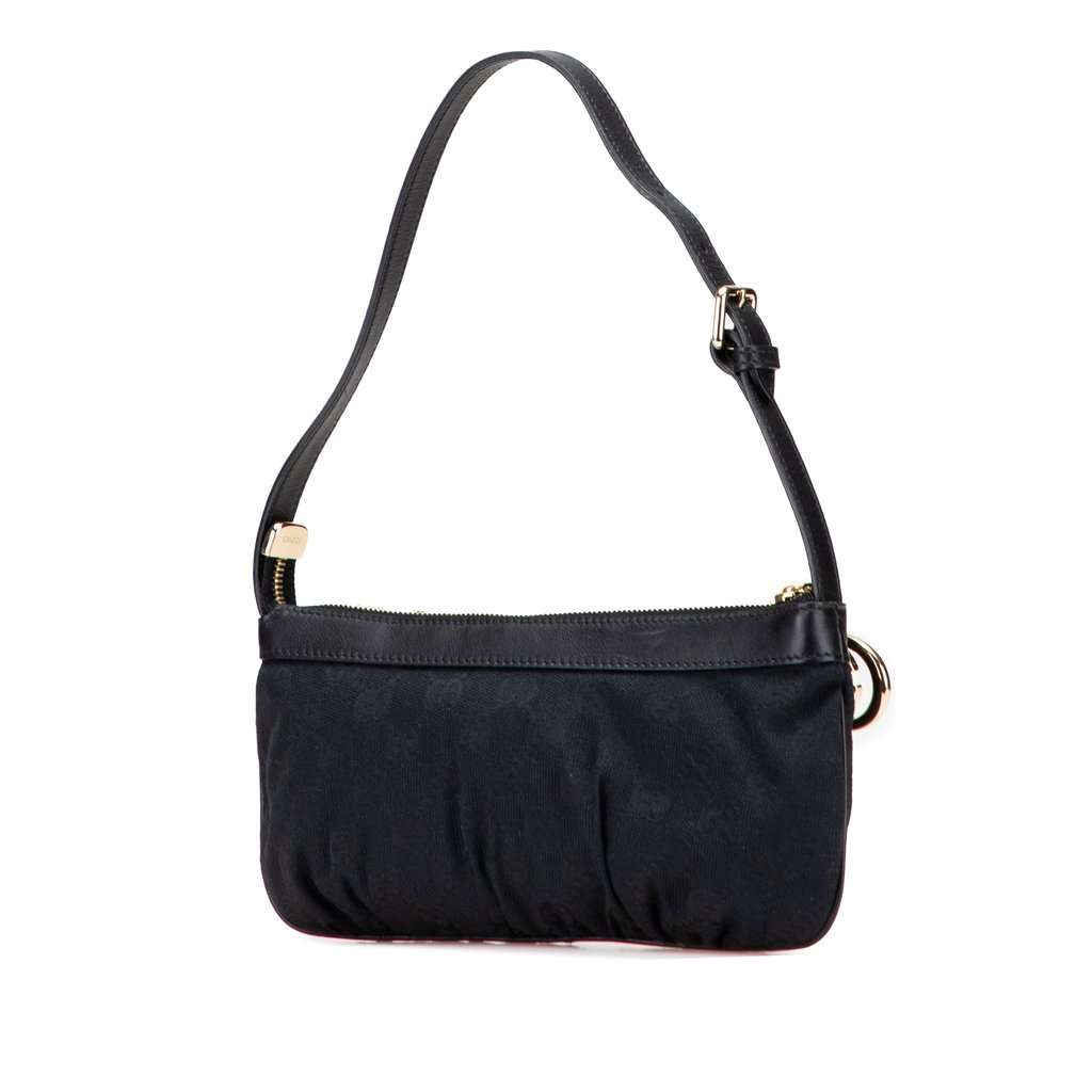 Gucci GG Canvas Interlocking G Shoulder Bag Black Very good condition - Back View