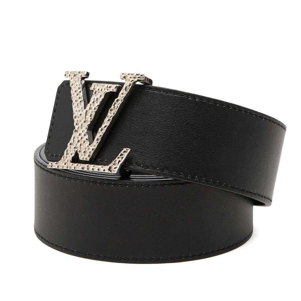 Louis Vuitton Calfskin LV Mosaic Belt Black Leather Very good condition - Back View