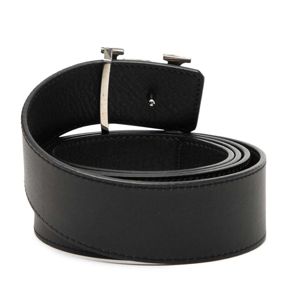 Louis Vuitton Calfskin LV Mosaic Belt Black Leather Very good condition - Inside View
