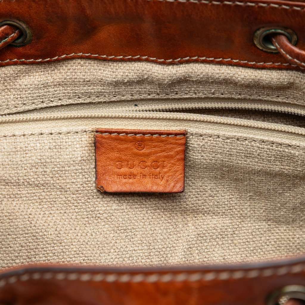 Gucci Calfskin Tattoo Heart Tribeca Crossbody Brown Leather Very good condition - Box View